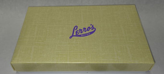 Beige box with 'Lerro's' logo on a gray background